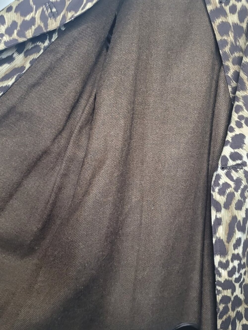 Michael Michael Kors cheetah animal print trench style lined coat size large - Picture 5 of 10